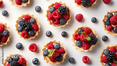 Delicious berry tart with a mixture of berries.