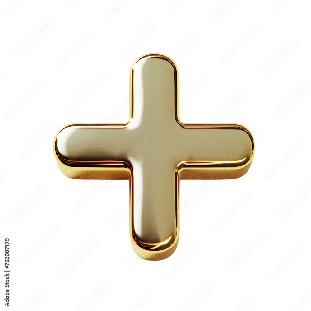 Fototapeta premium golden cross isolated on white background