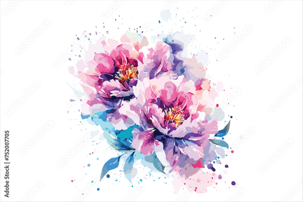 Colorful New Creative Watercolor floral flower design