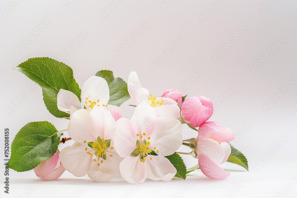 apple flowers on a white background