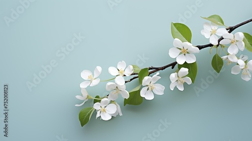 apple flowers on a blue background