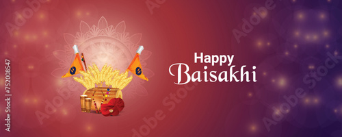 Happy baisakhi celebration greeting card photo
