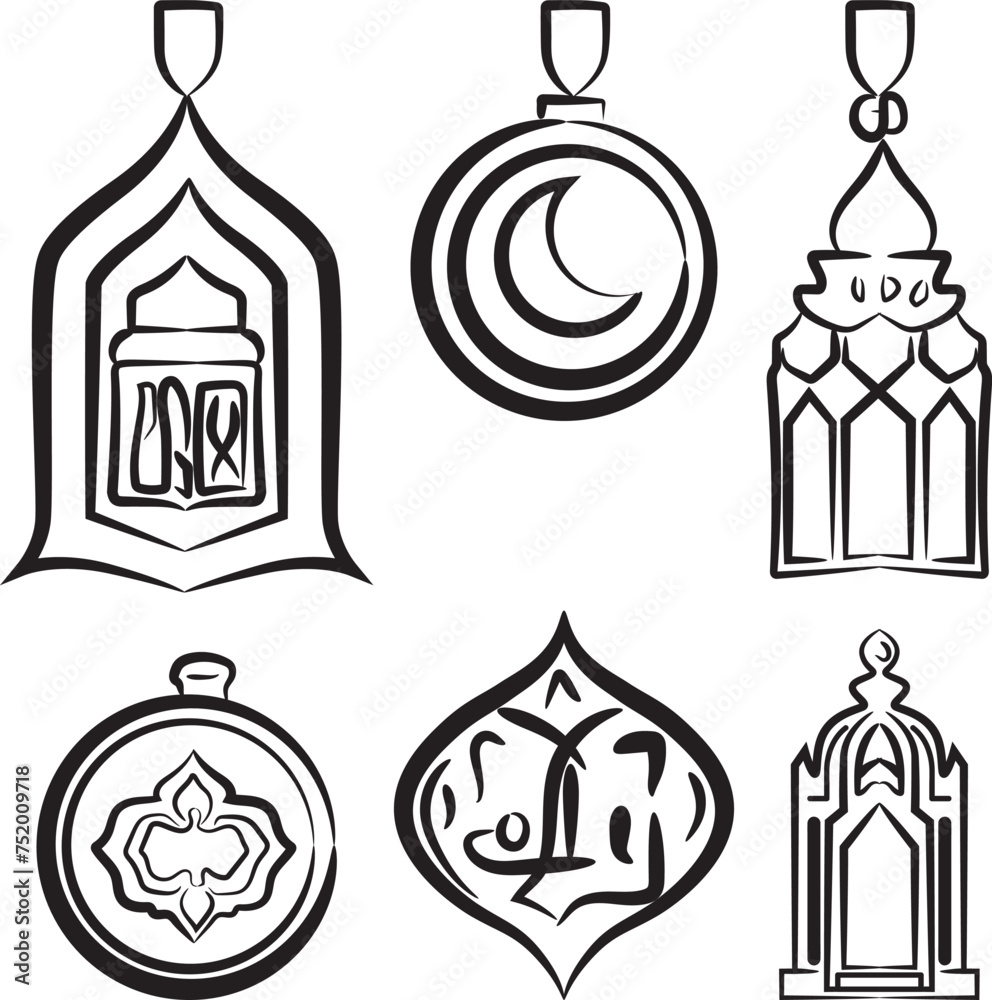 Complete Islamic ornaments Icon package Complete Islamic ornaments Icon package
