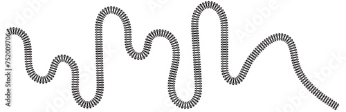 Vector illustration of curved railroad isolated on white background. Straight and curved railway train track. Top view railroad train path.