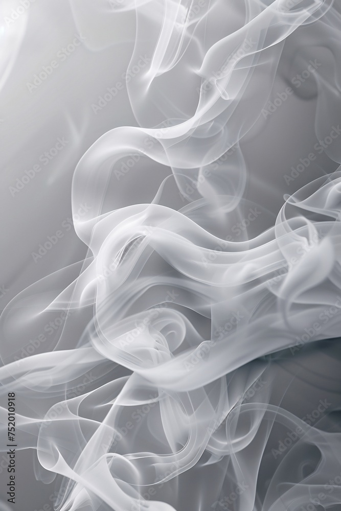 Fototapeta premium White Smoke Billowing Against a Grey Background