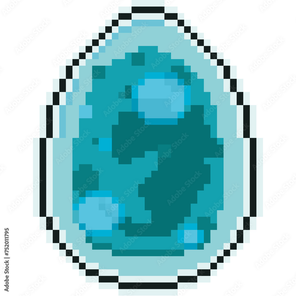 Pixel art blue crystal dragon egg icon