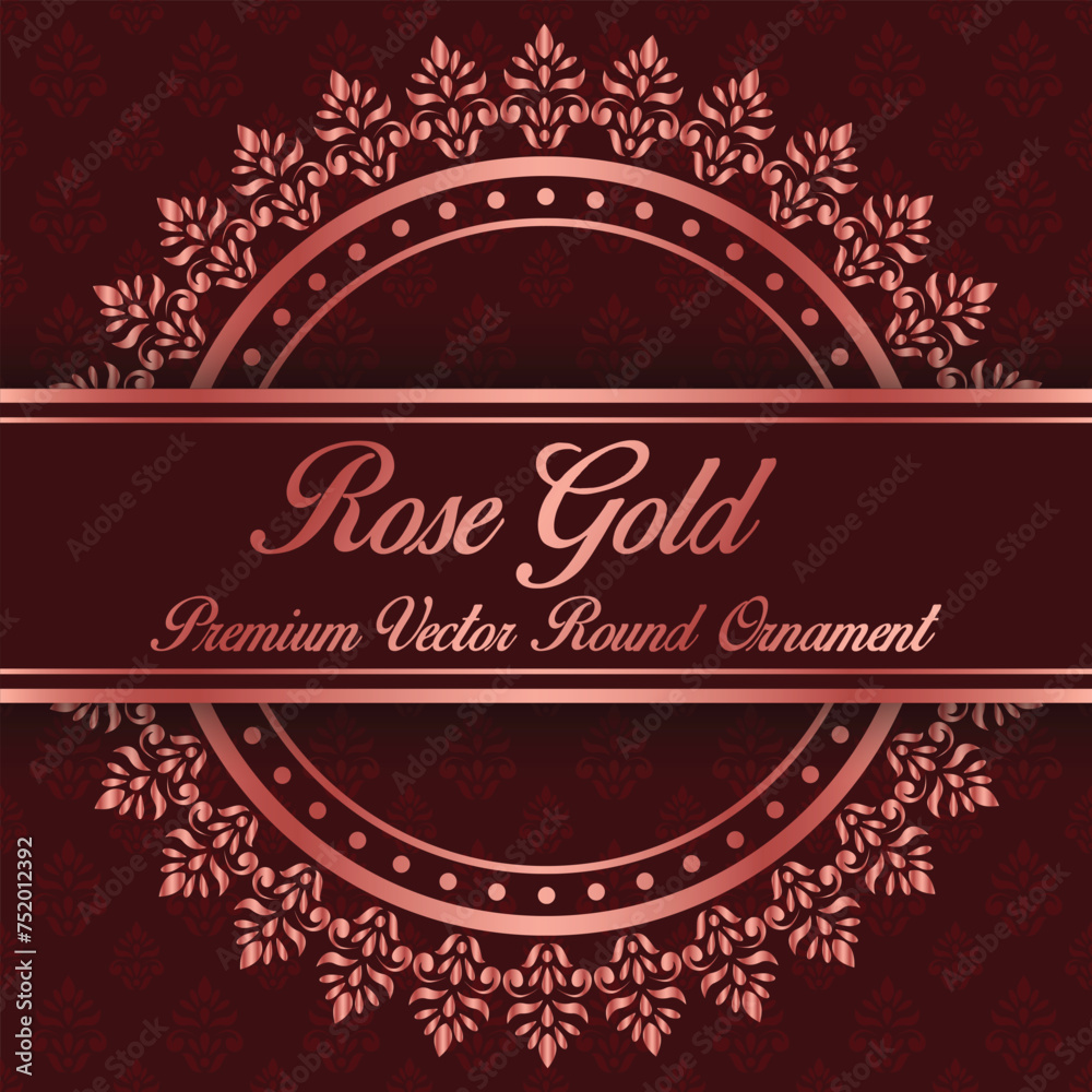 Rose Gold Premium Vector Round Ornament