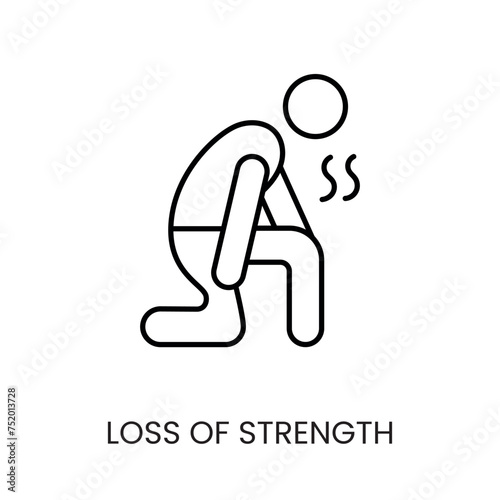 Diabetes symptom loss of strength line vector icon with editable stroke