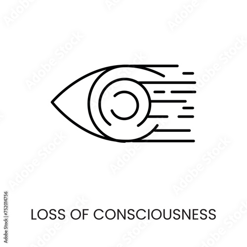 Diabetes symptom loss of attention line vector icon with editable stroke