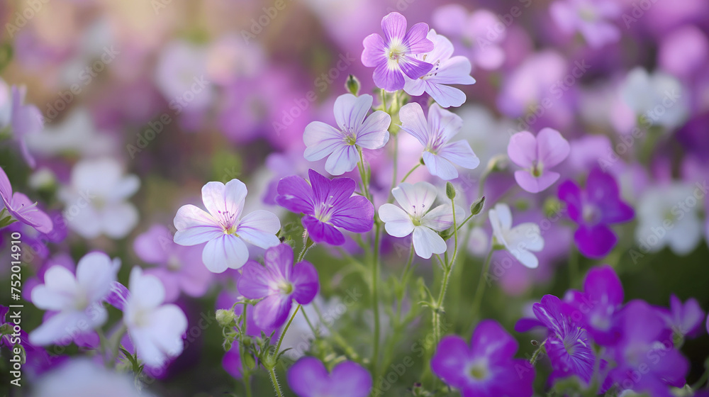Spring landscapes background. Purple White Flowers In Bloom Of Spring Cinematography.