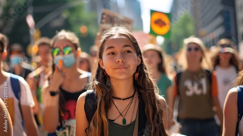 Young Women Leading Environmental Activism and Change  This image is perfect for promoting environmental activism and social justice  showcasing the