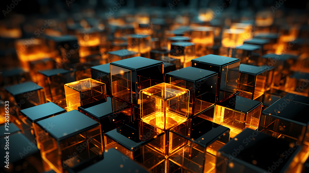 Fototapeta premium Abstract cube geometric shapes background