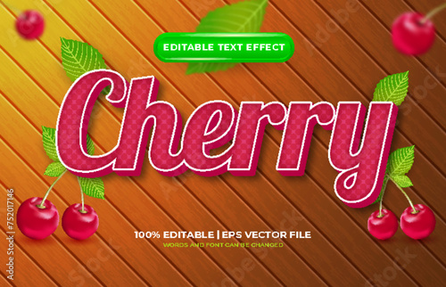 Cherry 3d editable text effect template style