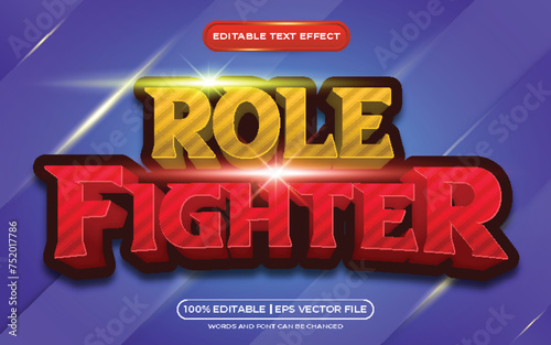 Role fighter 3d editable text effect game style