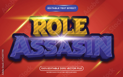 Role assasin 3d editable text effect game style