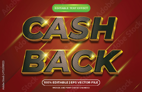 Cash back luxury gold editable text effect