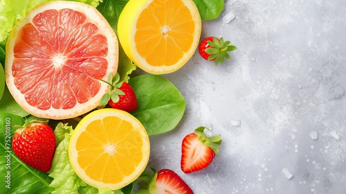 fruits on a white background