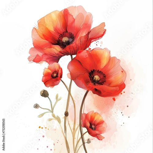 poppy flowers illustration