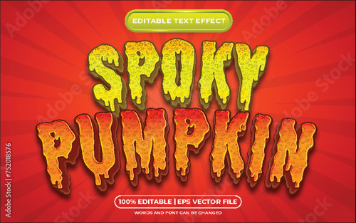 Editable text effect - spooky pumpkin 3d zombie text style