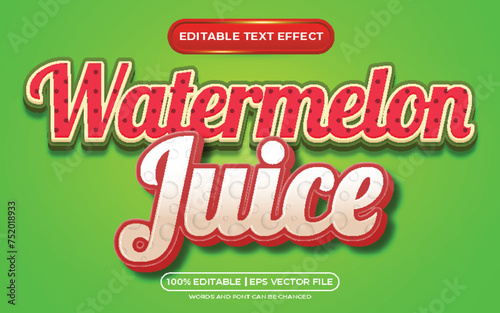 Watermelon 3d editable text effect template style
