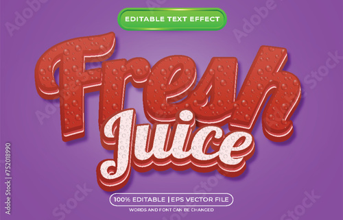 Strawberry juice editable text effect template style