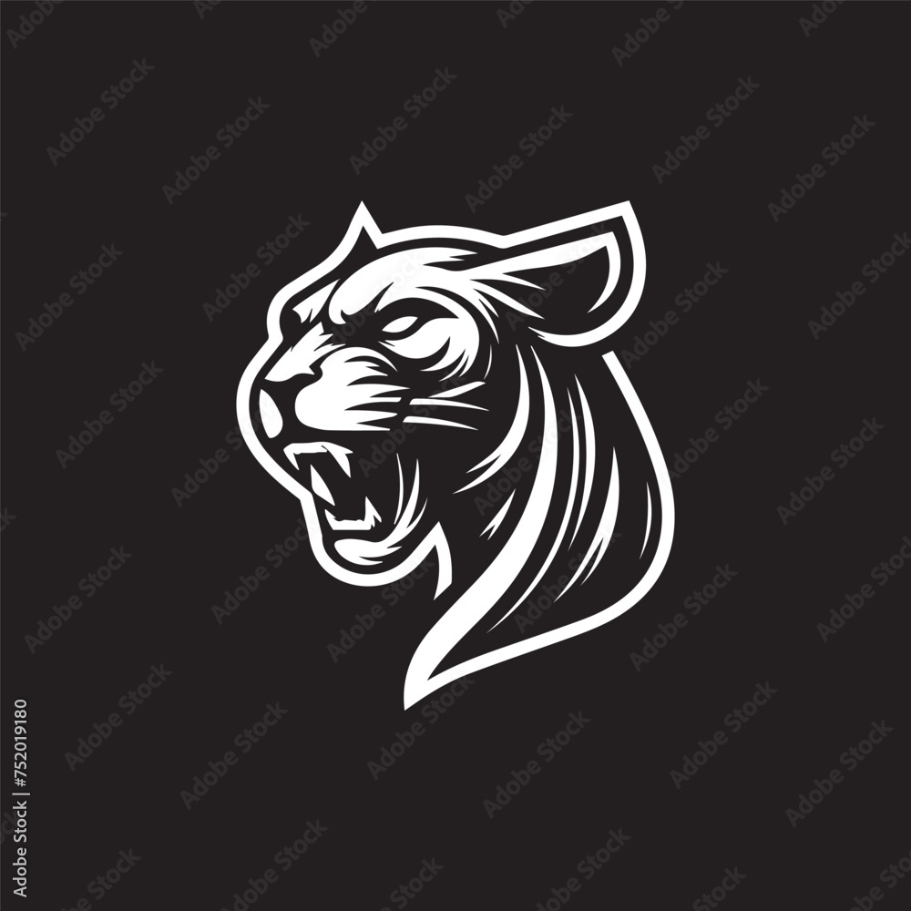 Panther black and white logo vector illustration mascot logo design 