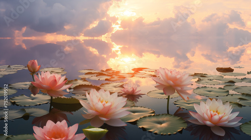 water lily in the pond