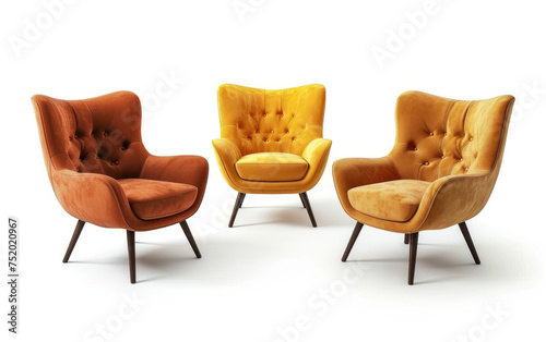 Accentuate Your Space with Mid-Century Modern Chairs isolated on transparent Background