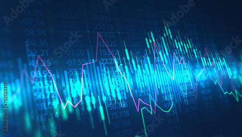 Stock market or forex trading graph in futuristic concept