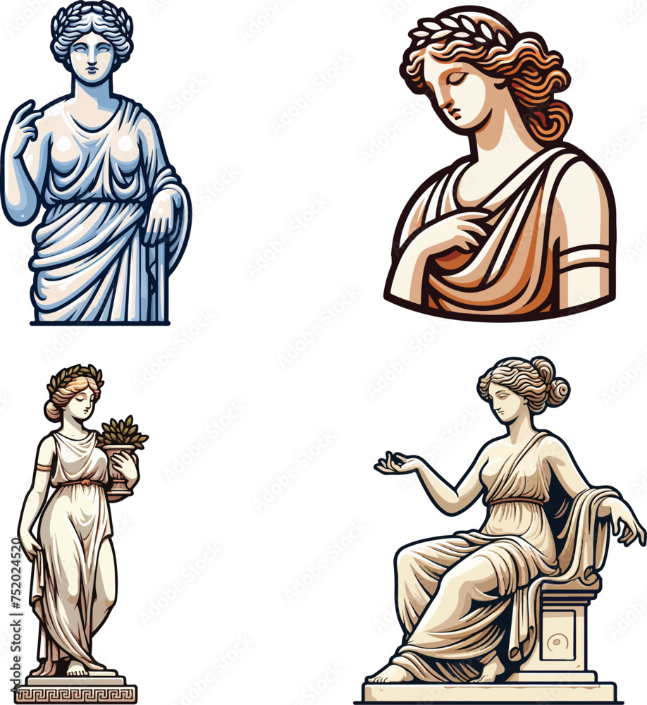 Fototapeta premium greek statue of woman vector