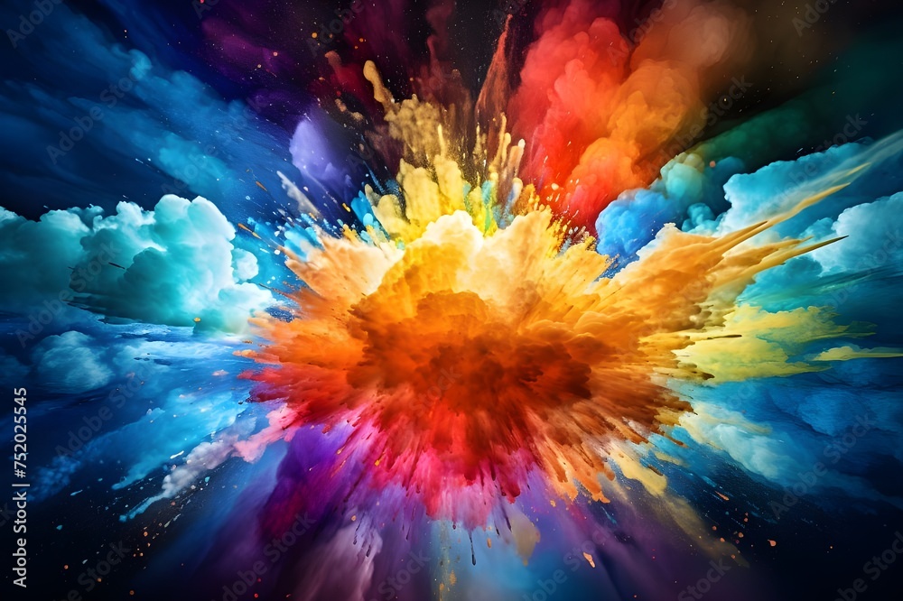 Fototapeta premium visualization of fractal realms, Colorful explosion wallpapers for iphone and android. this wallpaper is titled rainbow explosion wallpapers. colorful explosion wallpaper, colorful wallpaper, colorful