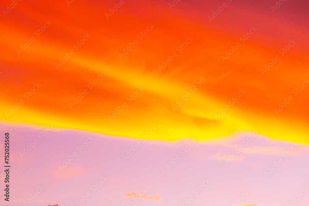 Abstract and pattern of cloud sky Calming coral, Orange, Trend color background, Pattern of colorful cloud and sky sunset or sunrise: Dramatic sunset in twilight