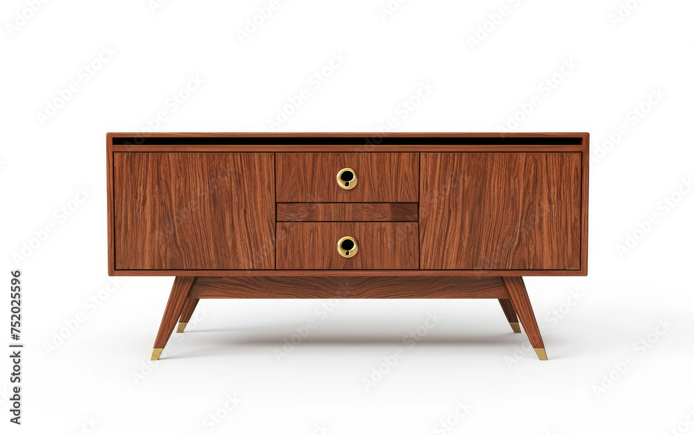 Contemporary Mid-Century Sideboard Designs isolated on transparent Background