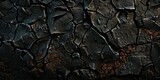 Dried cracked earth texture, dark soil background with natural patterns