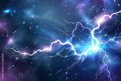 abstract light background, Thunderstorm with colorful electric shock sparks on a transparent background