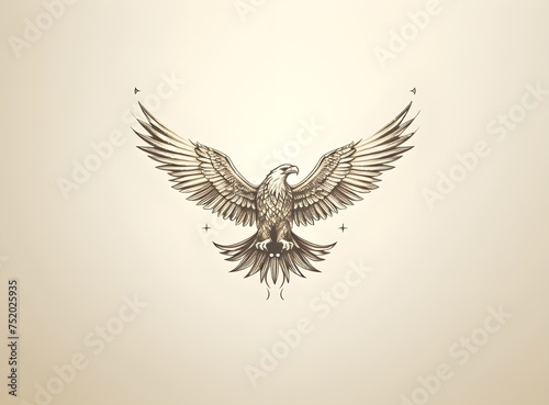 golden eagle with wings, A drawing of an eagle with the word eagle on it.

