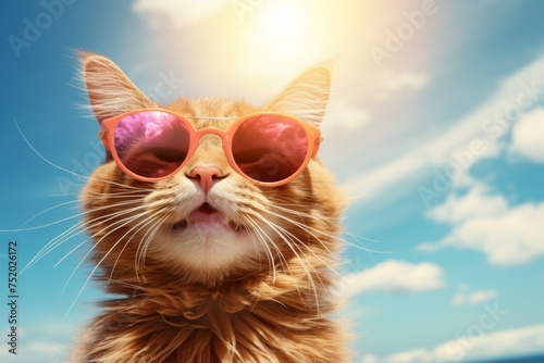 Funny cat in sunglasses