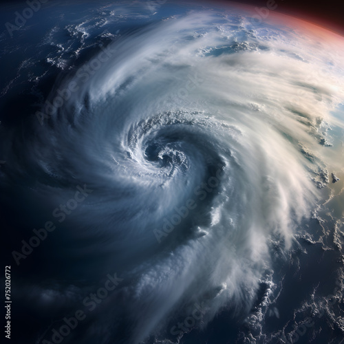 Satellite View of a Cataclysmic Cyclone over Open Ocean: Manifestation of Nature's Power & Destructive Potential