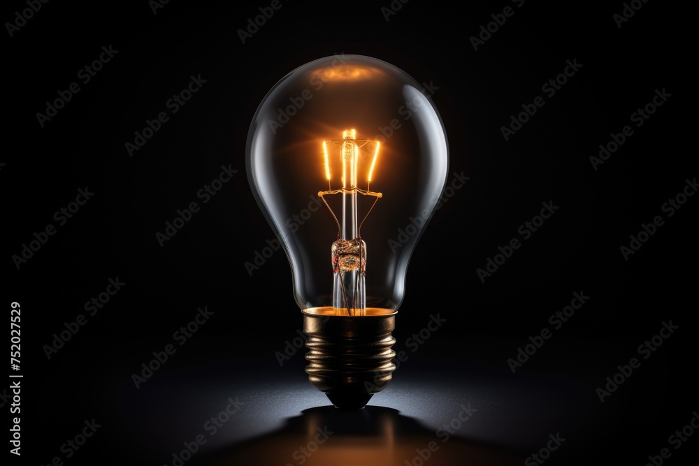 Tungsten light bulb lit on black background, Incandescent light bulb,
Ai generated Tungsten light bulb lit on black background, Incandescent light bulb,
Ai generated