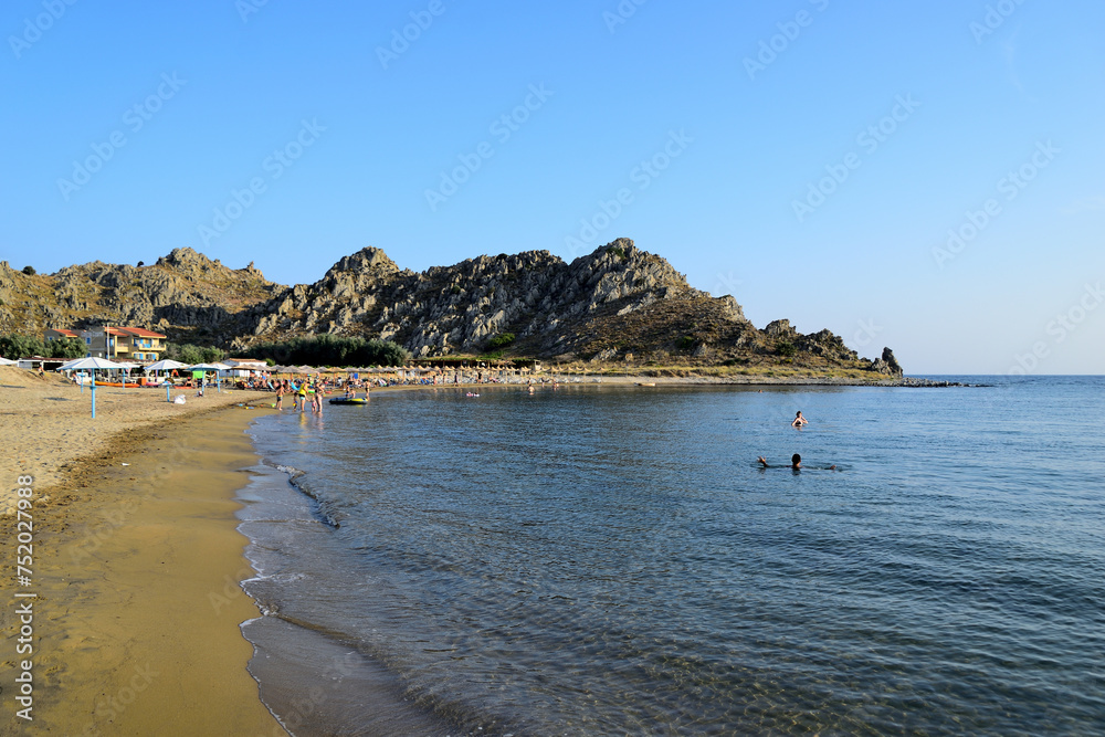 Obraz premium sun and sand at beach - Thanos beach, Lemnos island, Greece, Aegean sea