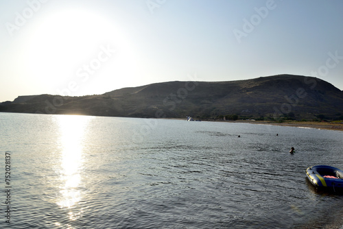 Schilderij op canvas seascape - Thanos beach, Lemnos island, Greece, Aegean sea