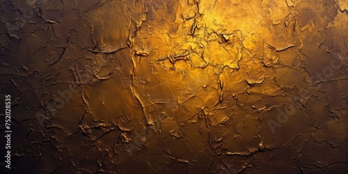 Textured golden background with cracked paint effect, suitable for abstract designs and vintage aesthetics.