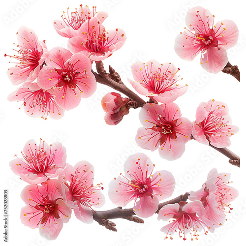 Arisugawa's Plum Blossom at Tokyo's Arisugawa Park on transparent background: Capturing Nature's Essence in Vibrant Microstock Photography Perfect for Web and Graphic Design. photo