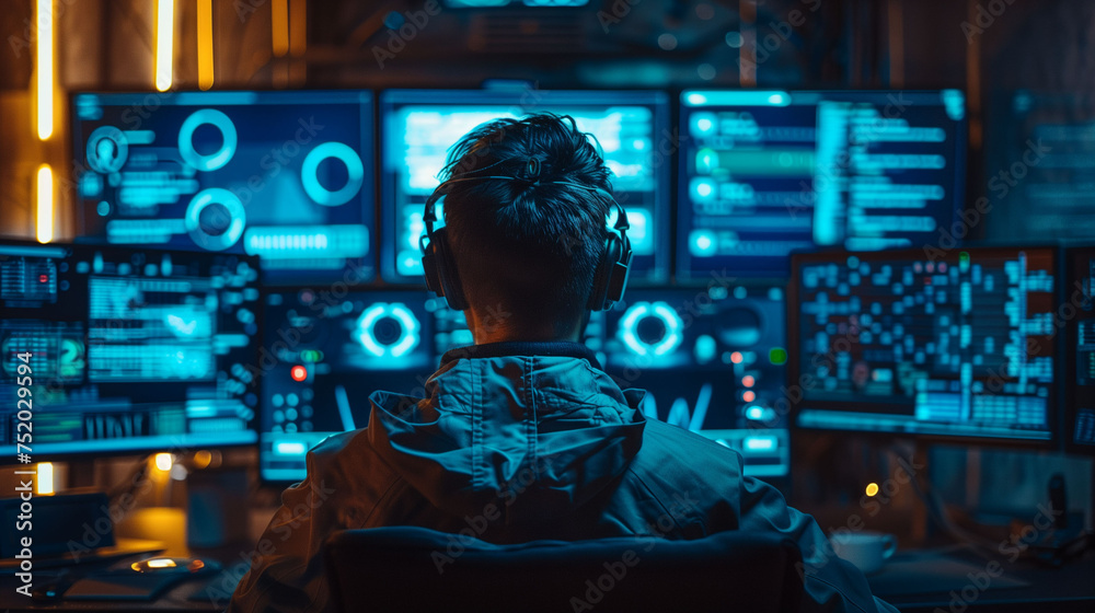 Cybersecurity Analyst Monitoring Network Health Cybersecurity Analyst Monitoring Network Health