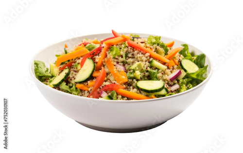Nutritious Quinoa Veggie Salad on white background