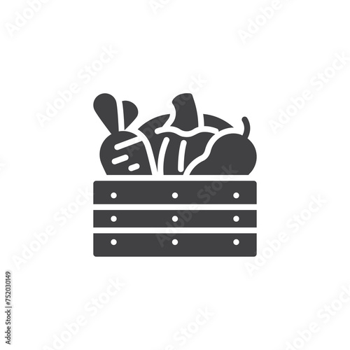Vegetables box vector icon