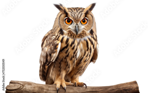 Intelligent Owl Portrait on white background