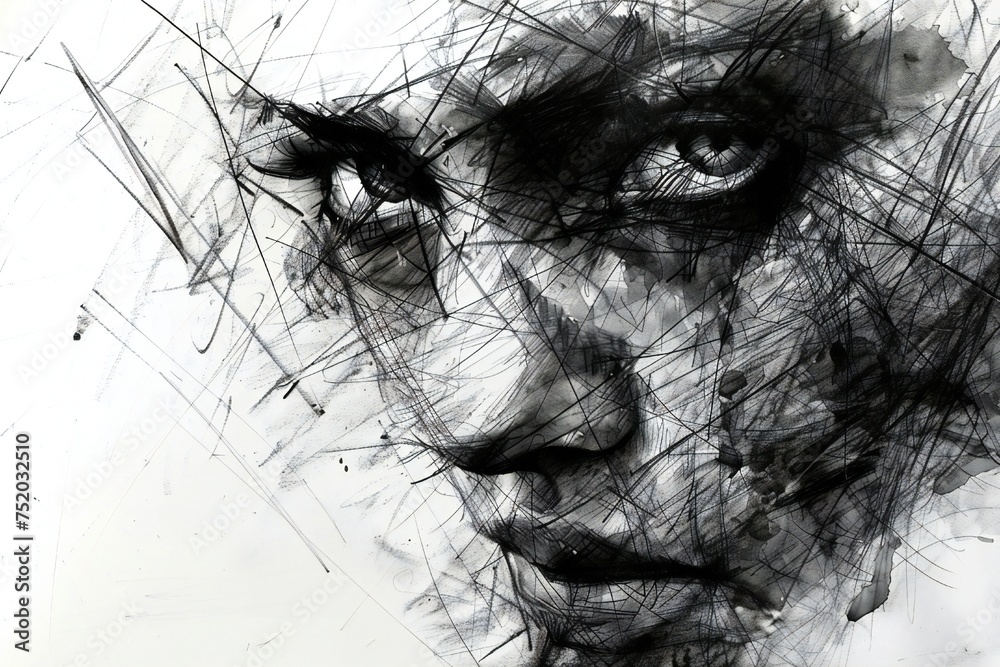 Obraz premium Abstract artistic sketch art texture Generative Ai 