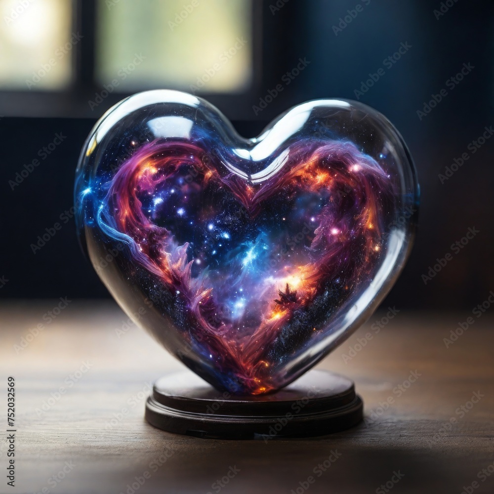 galaxy illustration inside heart glass galaxy illustration inside heart glass