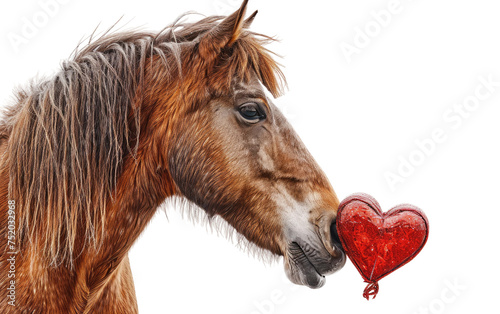 The Heart-Presenting Horse isolated on transparent Background